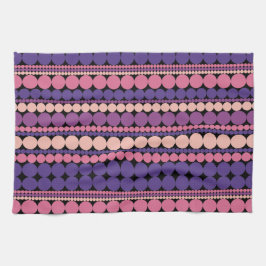 Retro geometrische gestippelde strepen theedoek