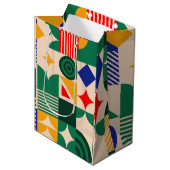 Retro Geometrische Gift Bag Medium Cadeauzakje (Voorkant Gekanteld)