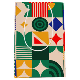 Retro Geometrische Gift Bag Medium Cadeauzakje