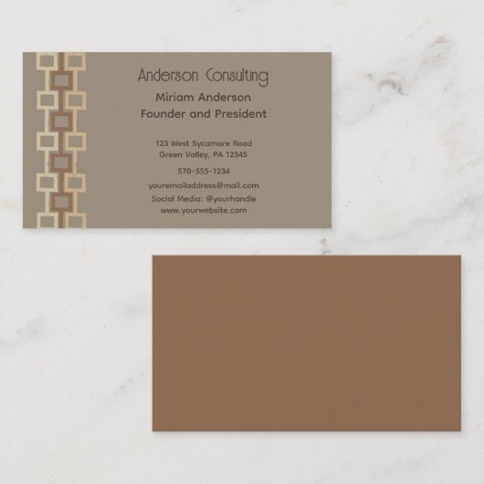 Retro Geometrische Grafische Algemene doelstelling Visitekaartje (Voorkant / Achterkant)