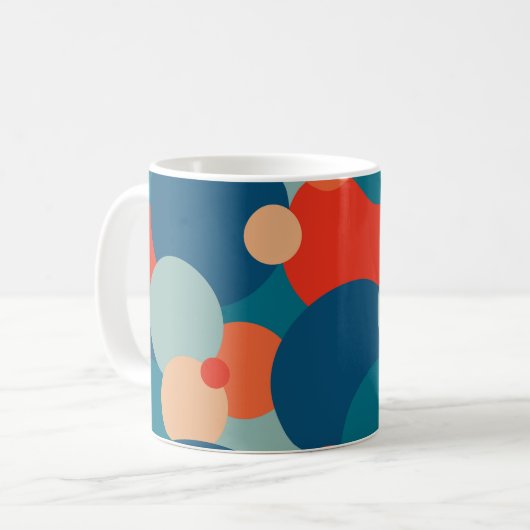 Retro Geometrische Hippie Boho Funky Kleurrijk Koffiemok (Voorkant links)