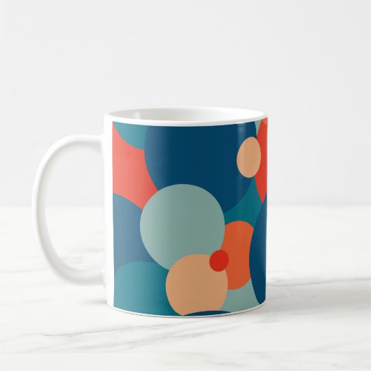 Retro Geometrische Hippie Boho Funky Kleurrijk Koffiemok (Links)