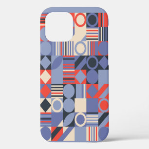 Retro geometrische hoezen set. Bauhaus retro ontwe iPhone 12 Hoesje