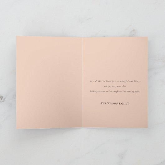 Retro Geometrische Kerstboom Blush Mosterd Groen Feestdagen Kaart (Binnen)