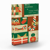 Retro geometrische kerstkaart – Festive. Fotoblokken (Links)