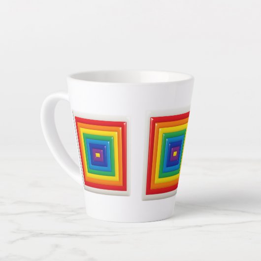 Retro geometrische kleurblok latte mok (Linkerhoek)