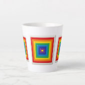 Retro geometrische kleurblok latte mok (Voorkant)