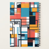 Retro geometrische kleurenblokken gepersonaliseerd planner (Achterkant)