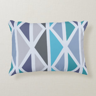 Retro geometrische kunst driehoeken Turquoise grij Accent Kussen