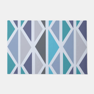 Retro geometrische kunst driehoeken Turquoise grij Deurmat