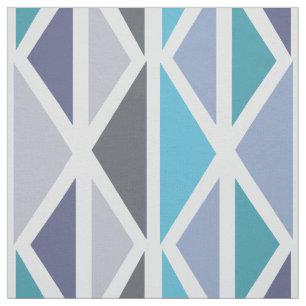 Retro geometrische kunst driehoeken Turquoise grij Stof