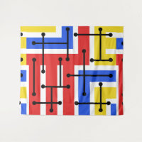 Retro Geometrische kunst maakt primaire kleuren