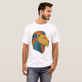 Retro Geometrische Leeuwenkop – Mid-Century Modern T-shirt (Voorkant volledig)