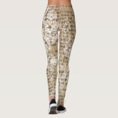 Retro geometrische leggings - Ephemera-patroon cad (Achterkant)