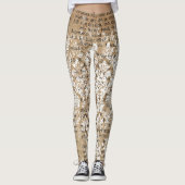 Retro geometrische leggings - Ephemera-patroon cad (Voorkant)