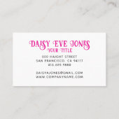 Retro geometrische Magenta Mod Visitekaartje (Achterkant)