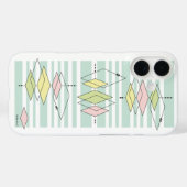 Retro Geometrische Mid-Century Moderne iPhone Case (Achterkant (horizontaal))