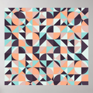 Retro geometrische, naadloze achtergrond poster