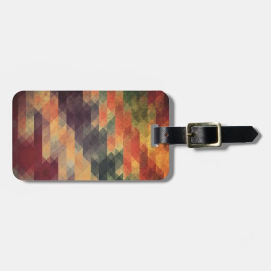Retro Geometrische oude Stripes verouderde kleuren Bagagelabel (Voorkant horizontaal)