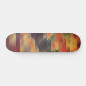 Retro Geometrische oude Stripes verouderde kleuren Skateboard (Horizontaal)