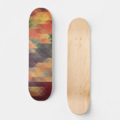 Retro Geometrische oude Stripes verouderde kleuren Skateboard (Voorkant)