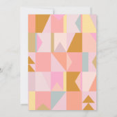 Retro geometrische pastel roze gouden Vrijgezellen Kaart (Achterkant)