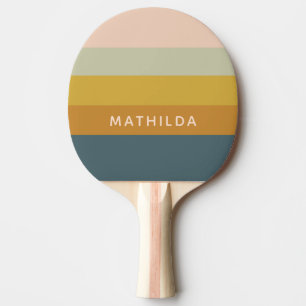 Retro Geometrische Pastelkleur Blok Persoonlijk Tafeltennisbatje