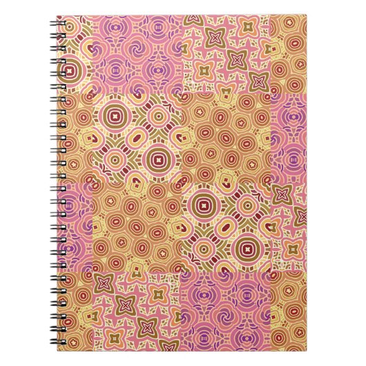 Retro Geometrische Patchwork Notitieboek (Voorkant)