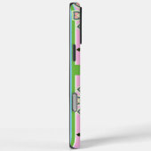 Retro geometrische patronen en fantasiebloemen Case-Mate iPhone case (Achterkant / Rechts)