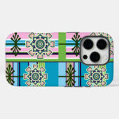 Retro geometrische patronen en fantasiebloemen Case-Mate iPhone case (Achterkant (horizontaal))