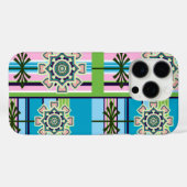 Retro geometrische patronen en fantasiebloemen Case-Mate iPhone case (Achterkant (horizontaal))