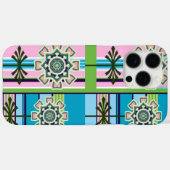 Retro geometrische patronen en fantasiebloemen Case-Mate iPhone case (Achterkant (horizontaal))