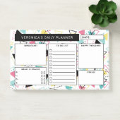 Retro Geometrische Patroon Dagelijkse Planner Post-it® Notes (Kantoor)
