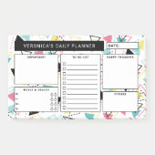 Retro Geometrische Patroon Dagelijkse Planner Post-it® Notes (Voorkant)
