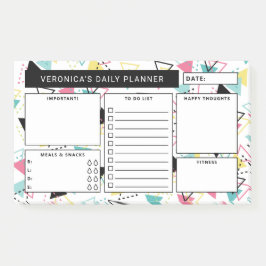 Retro Geometrische Patroon Dagelijkse Planner Post-it® Notes