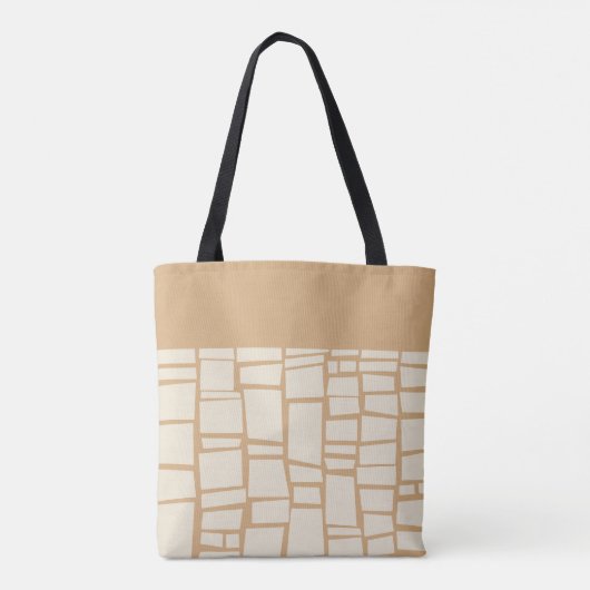 Retro geometrische patrooncanvas tas (Achterkant)
