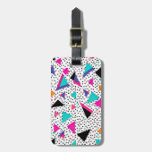 Retro Geometrische Pop Stippen Bagagelabel (Voorkant verticaal)