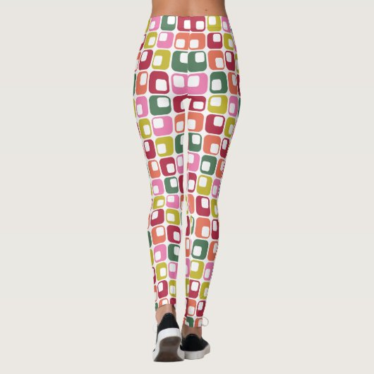 Retro geometrische print jaren 70 Patterned Christ Leggings (Achterkant)