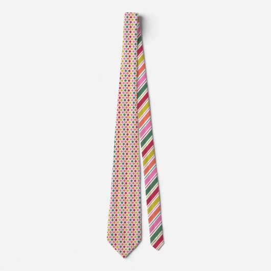 Retro geometrische print jaren 70 Patterned Christ Stropdas (Voorkant)