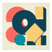 Retro  geometrische risograaf, risoprint foto afdruk (Voorkant)