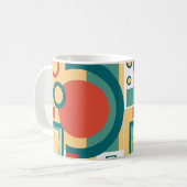 Retro  geometrische risograaf, risoprint koffiemok (Voorkant links)