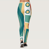 Retro  geometrische risograaf, risoprint leggings (Achterkant)