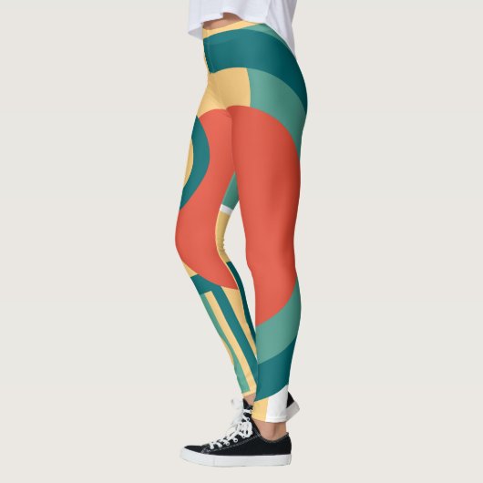 Retro  geometrische risograaf, risoprint leggings (Links)