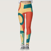 Retro  geometrische risograaf, risoprint leggings (Voorkant)