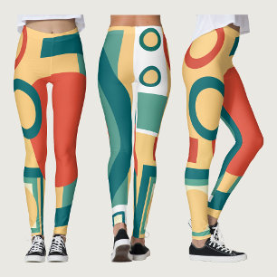 Retro  geometrische risograaf, risoprint leggings