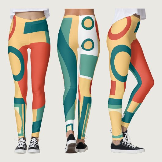 Retro  geometrische risograaf, risoprint leggings