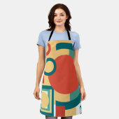 Retro  geometrische risograaf, risoprint schort (Gedragen)