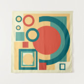 Retro  geometrische risograaf, risoprint wandkleed (Voorkant)