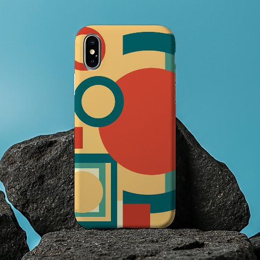 Retro Geometrische Risograaf Stijl Abstract Ontwer Case-Mate iPhone Case