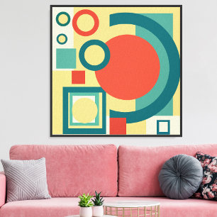 Retro Geometrische Risograaf Stijl Abstract Ontwer Foto Afdruk